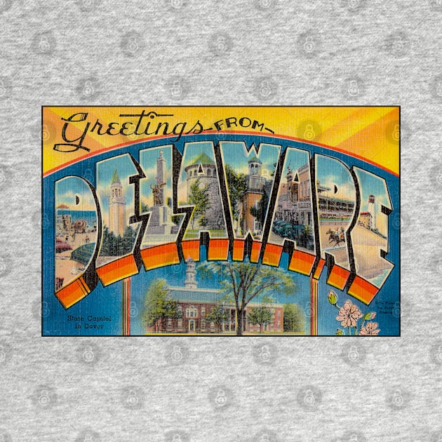 Greetings from Delaware Vintage 1930's Postcard by SeaStories